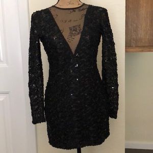 Dramatic Black Mini Dress